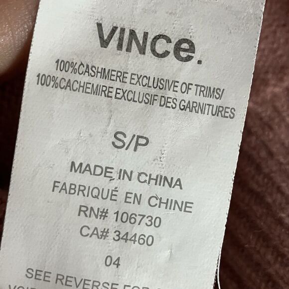 Vince Sweater Womens Small Old Rose Pink Short Sleeve Cashmere Tunic Pullover - Picture 9 of 11